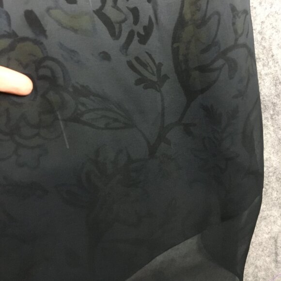 Lane Bryant Dress 14 16 Cocktail Watercolor Floral Ombre Midi Asymmetric Black - Picture 3 of 15